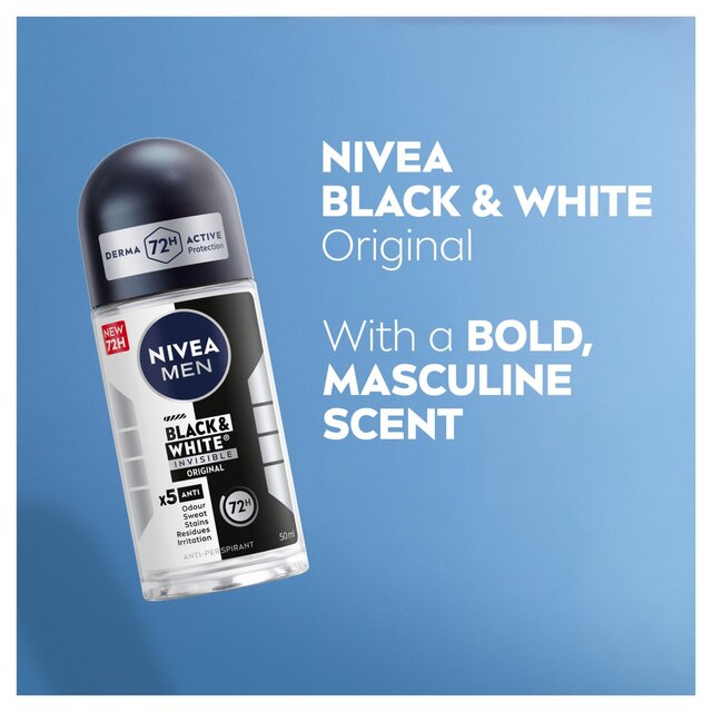 NIVEA MEN Black & White Original Anti-Perspirant Deodorant Roll-On thumbnail 6