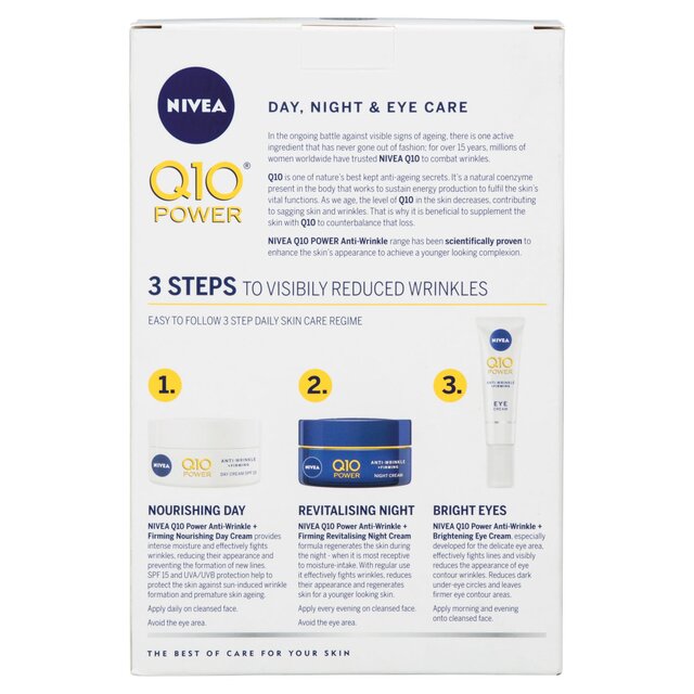 NIVEA Q10 Power Anti Wrinkle 3-Step Face Day Night & Eye Cream Gift Set thumbnail 4