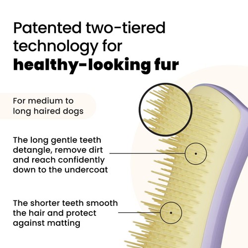 Pet Teezer Detangling Dog Grooming Brush Small - Lilac / Yellow thumbnail 2