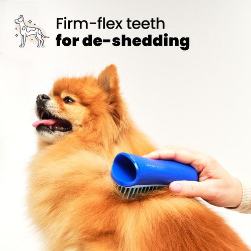 Pet Teezer De-shedding Dog Grooming Brush Small - Blue / Blue thumbnail 3
