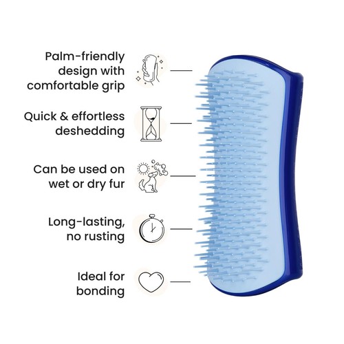 Pet Teezer De-shedding Dog Grooming Brush Small - Blue / Blue thumbnail 4