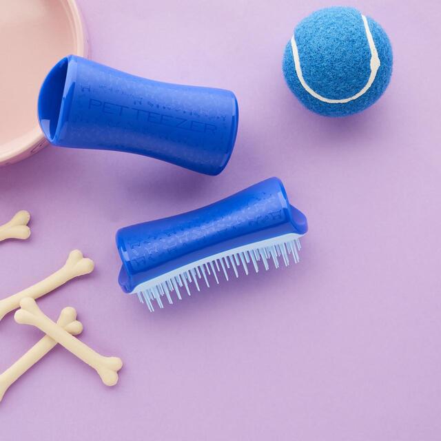 Pet Teezer De-shedding Dog Grooming Brush Small - Blue / Blue thumbnail 5