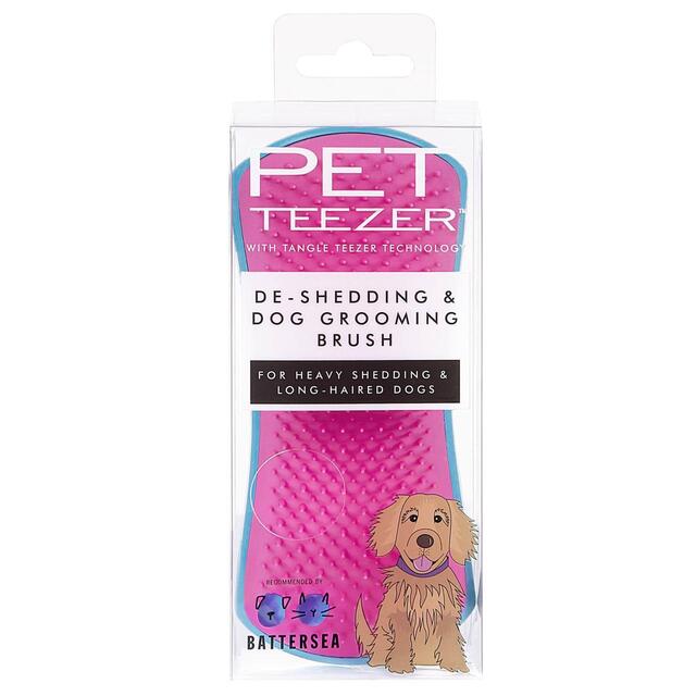 Pet Teezer De-shedding Dog Grooming Brush - Blue / Pink thumbnail 4
