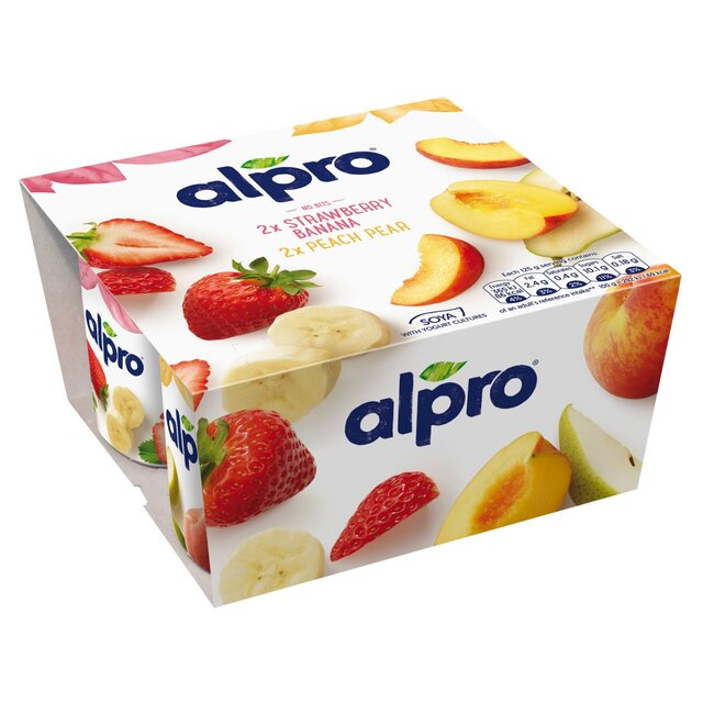 Alpro No Bits Strawberry-Banana & Peach-Pear Yoghurt Alternative thumbnail 2