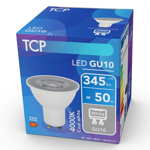 TCP Spotlight Cool White GU10 50W Light Bulb thumbnail 2