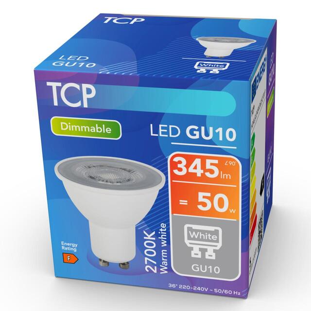 TCP Dimmable Spotlight Glass GU10 50W Light Bulb thumbnail 2