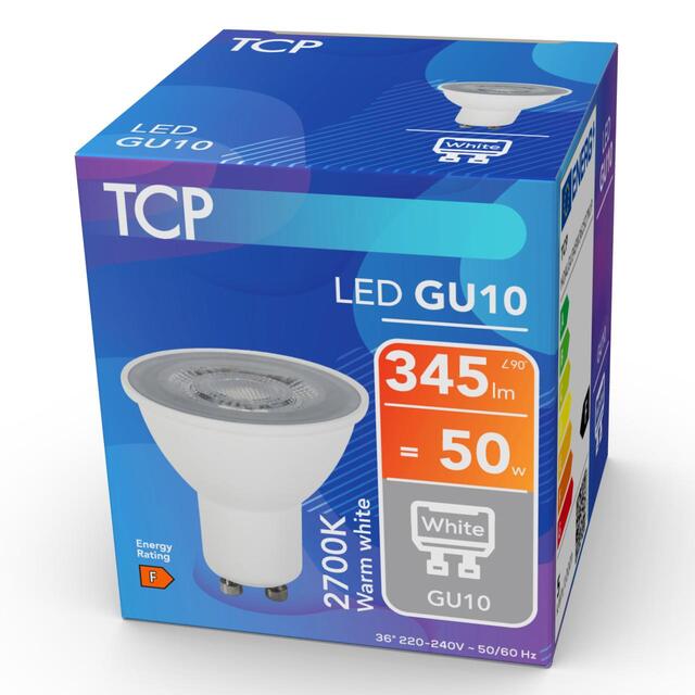 TCP Spotlight Warm White GU10 50W Light Bulb thumbnail 2