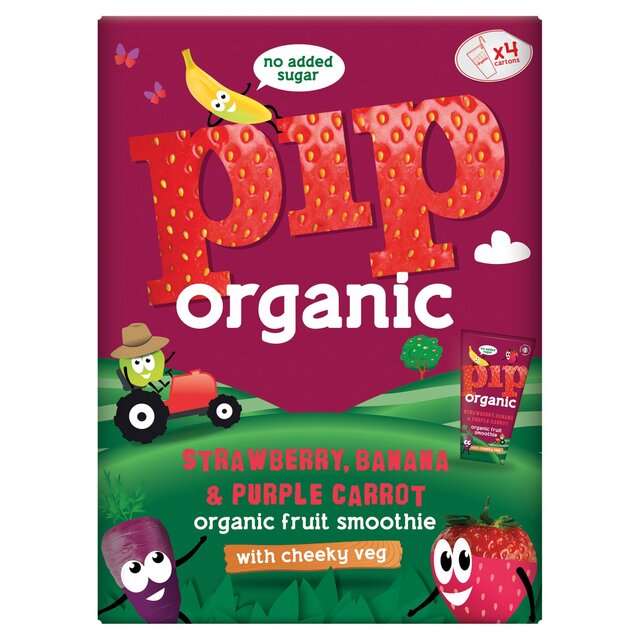 Pip Organic Kids Strawberry, Banana & Purple Carrot Smoothie Cartons thumbnail 2