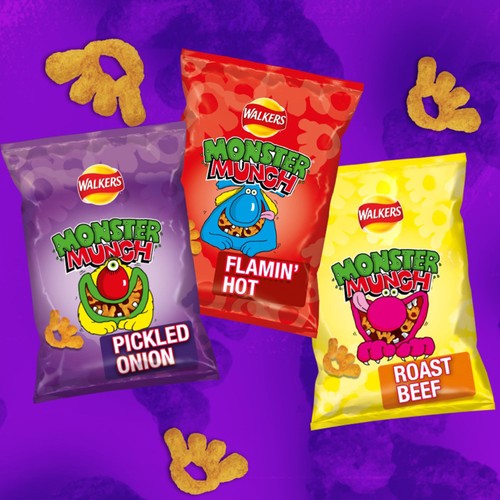 Walkers Monster Munch Roast Beef Multipack Snacks Crisps 6x20g thumbnail 7