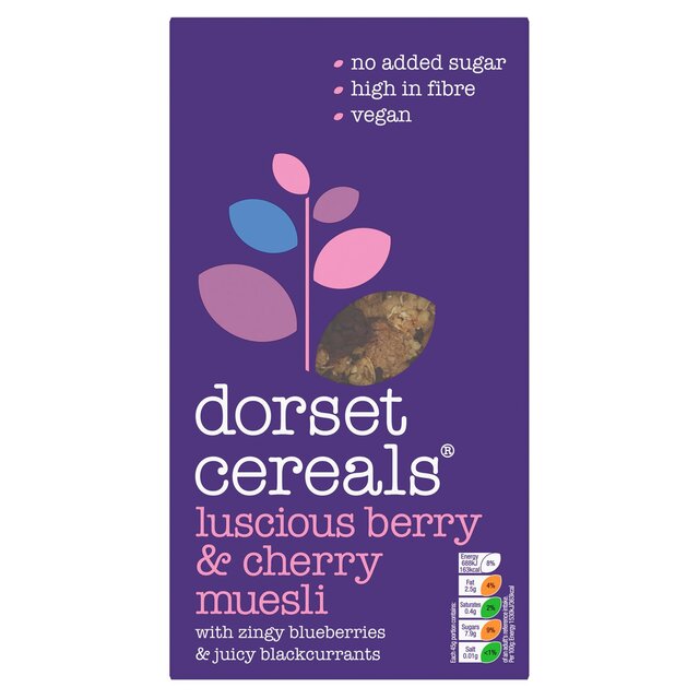 Dorset Cereals Luscious Berry&Cherry Muesli No Added Sugar Breakfast Cereal thumbnail 2