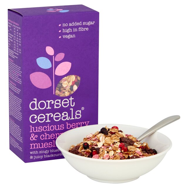 Dorset Cereals Luscious Berry&Cherry Muesli No Added Sugar Breakfast Cereal thumbnail 4