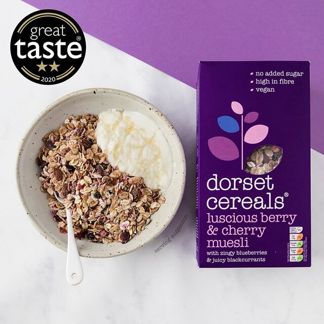 Dorset Cereals Luscious Berry&Cherry Muesli No Added Sugar Breakfast Cereal thumbnail 5
