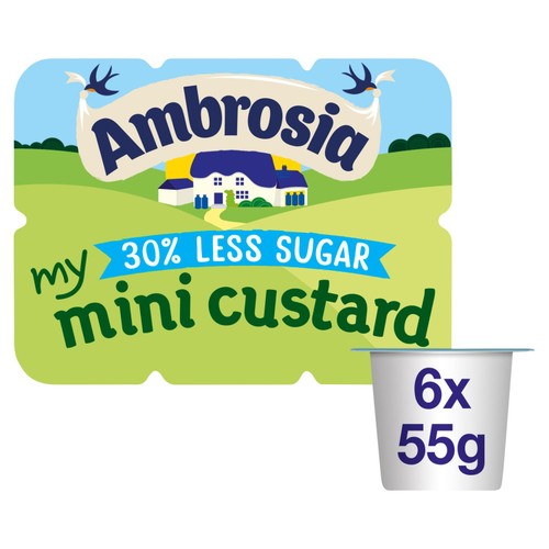 Ambrosia Mini Reduced Sugar Custard Dessert Snack Pots