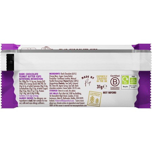 Pip & Nut Dark Chocolate Peanut Butter Cups thumbnail 2