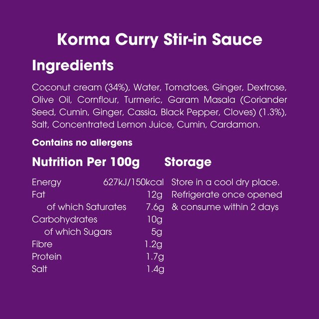 Bay's Kitchen Mild Korma Low Fodmap Stir-in Sauce thumbnail 3