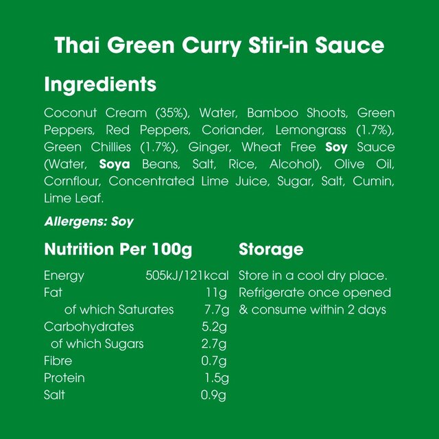 Bay's Kitchen Thai Green Curry Low Fodmap Stir-in Sauce thumbnail 2