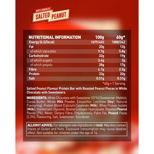 Grenade White Chocolate Salted Peanut Protein Bar thumbnail 2