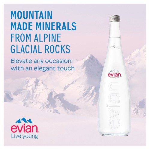 Evian Still Mineral Water Glass Bottle thumbnail 3