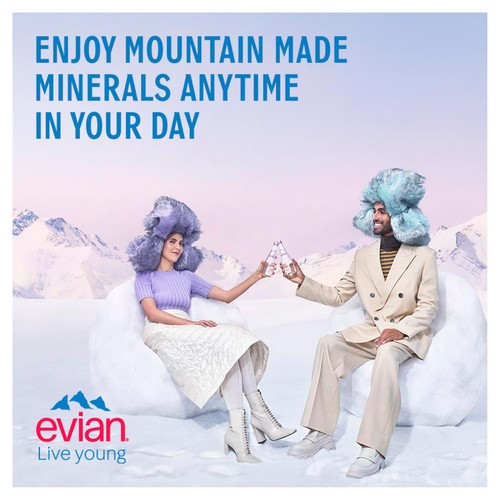 Evian Still Mineral Water Glass Bottle thumbnail 4
