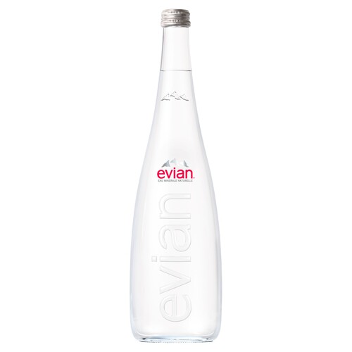 Evian Still Mineral Water Glass Bottle