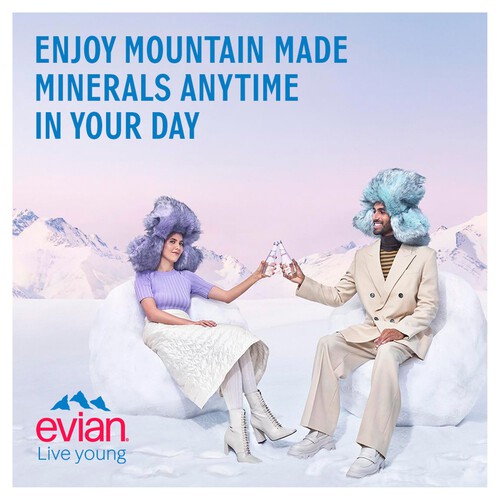 Evian Still Mineral Water Glass Bottle thumbnail 5