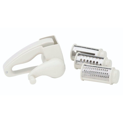 KitchenCraft Plastic Rotary Grater Mill with Three Blades, Display Boxed thumbnail 2