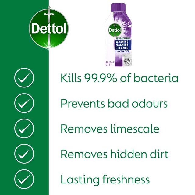 Dettol Antibacterial Washing Machine Cleaner Lavender thumbnail 7