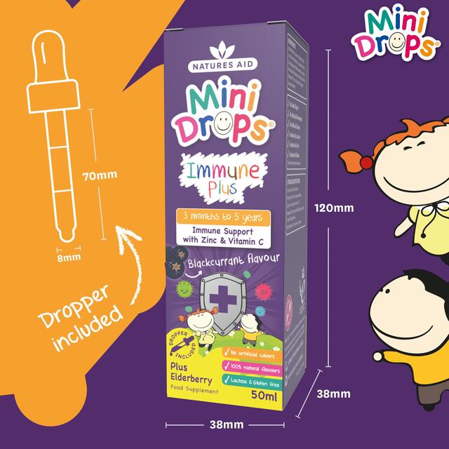 Natures Aid Mini Drops Immune Plus for Infants & Children thumbnail 3