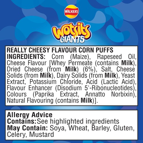 Walkers Wotsits Giants Really Cheesy Sharing Snacks Crisps 130g thumbnail 6