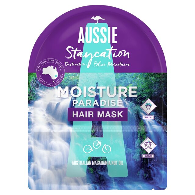Aussie Staycation Hair Mask & Cap Moisture Paradise