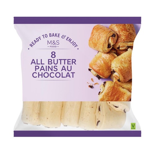 M&S 8 Ready to Bake Pain Au Chocolat Frozen