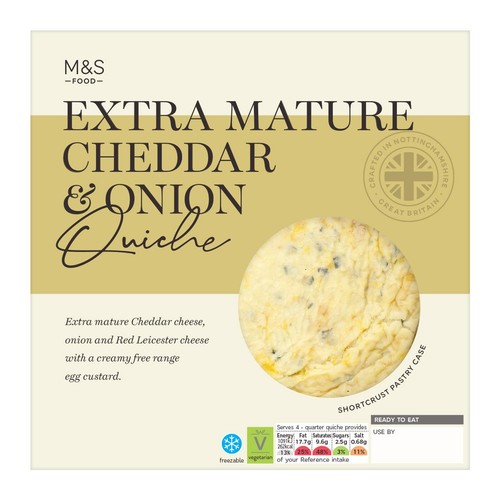 M&S Extra Mature Cheddar Cheese & Onion Quiche thumbnail 2
