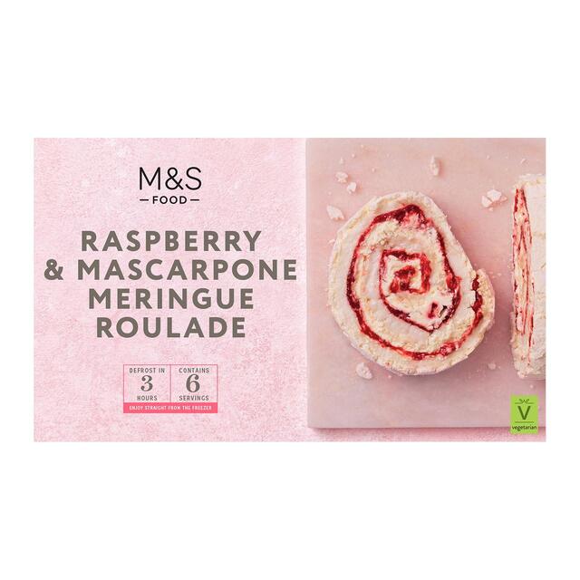 M&S Raspberry & Mascarpone Meringue Roulade Frozen