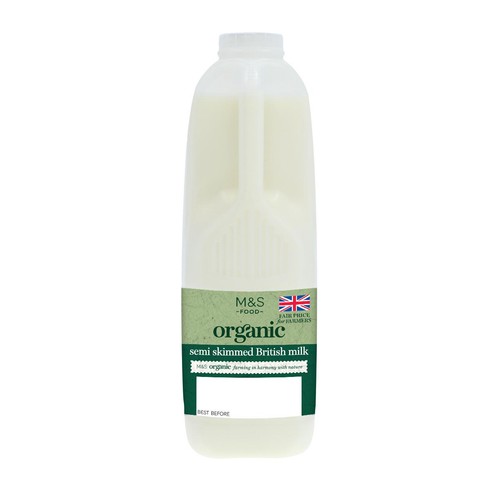M&S Organic Semi Skimmed Milk 2 Pints thumbnail 2