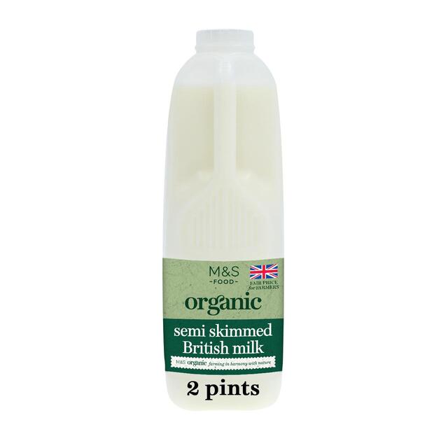 M&S Organic Semi Skimmed Milk 2 Pints