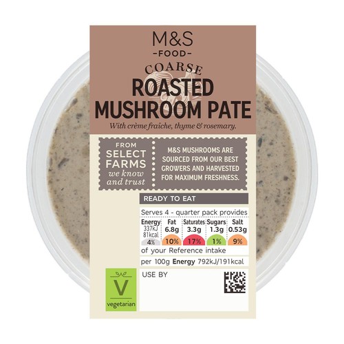 M&S Coarse Roasted Mushroom Pate thumbnail 2