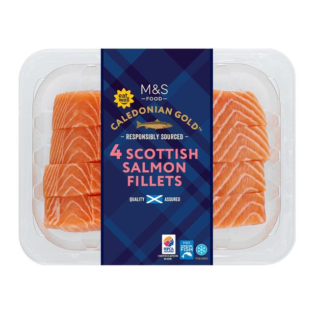 M&S 4 Scottish Salmon Fillets Skin On