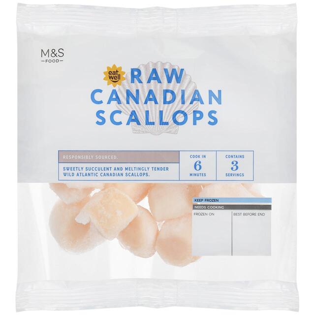 M&S Wild Canadian Raw Scallops Frozen
