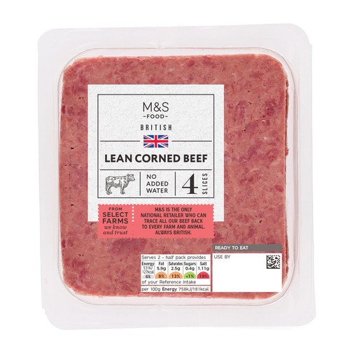 M&S British Lean Corned Beef 4 Slices thumbnail 2