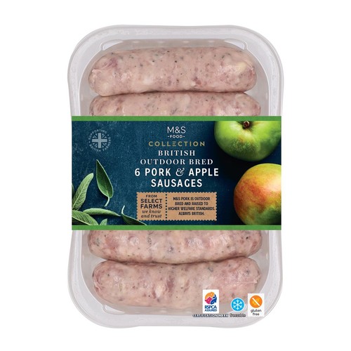 M&S Collection British 6 Pork & Apple Bramley Sausages