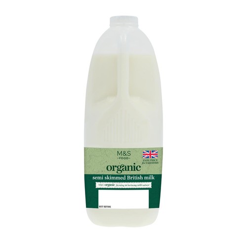 M&S Organic Semi-Skimmed Milk 4 Pints thumbnail 2