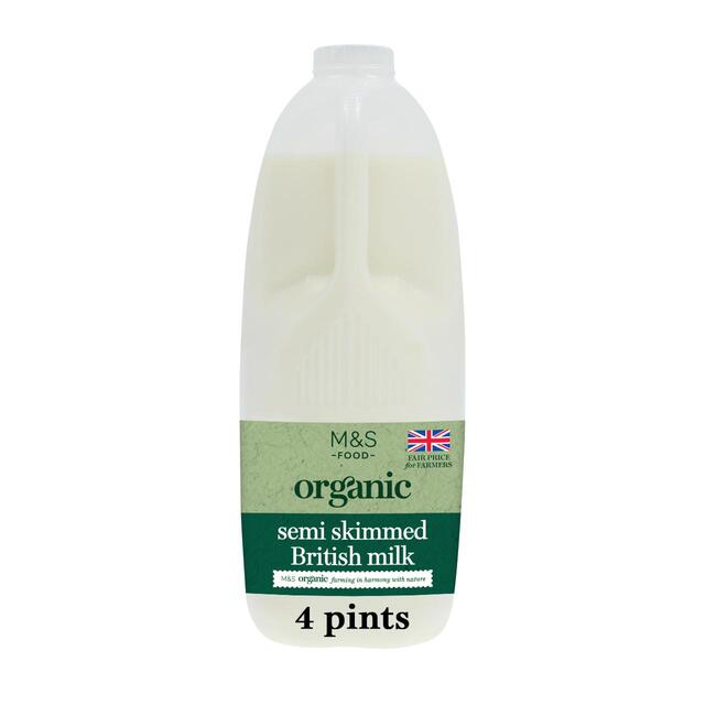 M&S Organic Semi-Skimmed Milk 4 Pints