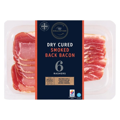 M&S British Outdoor Bred 6 Dry Cured Smoked Back Bacon Rashers