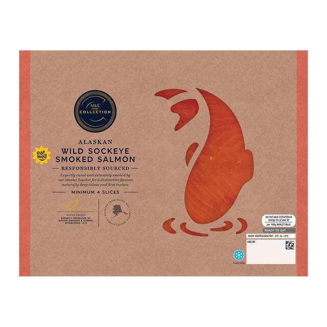 M&S Collection Wild Alaskan Smoked Salmon thumbnail 2