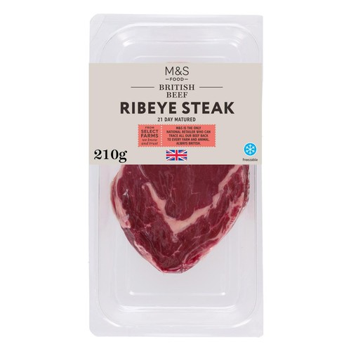 M&S Select Farms 21 Day Matured British Ribeye Steak