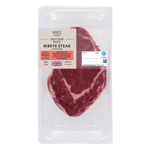 M&S Select Farms 21 Day Matured British Ribeye Steak thumbnail 2