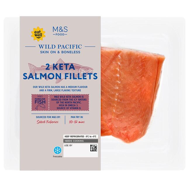 M&S 2 Wild Keta Boneless Salmon Fillets