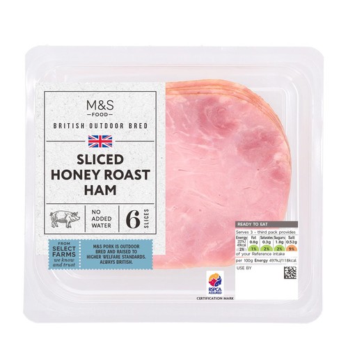 M&S British Sliced Honey Roast Ham thumbnail 2