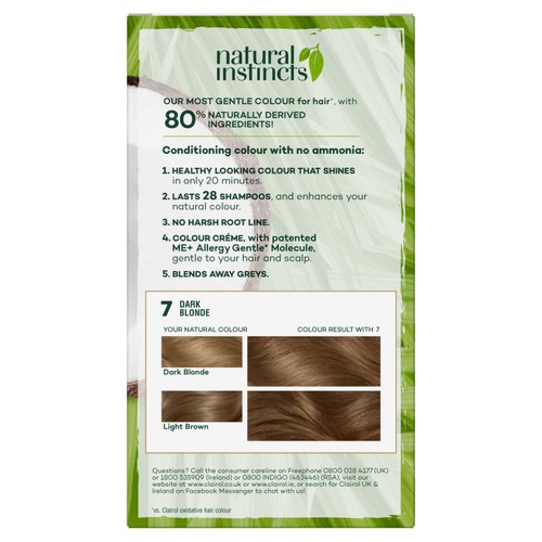 Clairol Natural Instincts Hair Dye 7 Dark Blonde thumbnail 3
