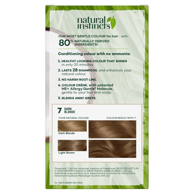 Clairol Natural Instincts Hair Dye 7 Dark Blonde thumbnail 3